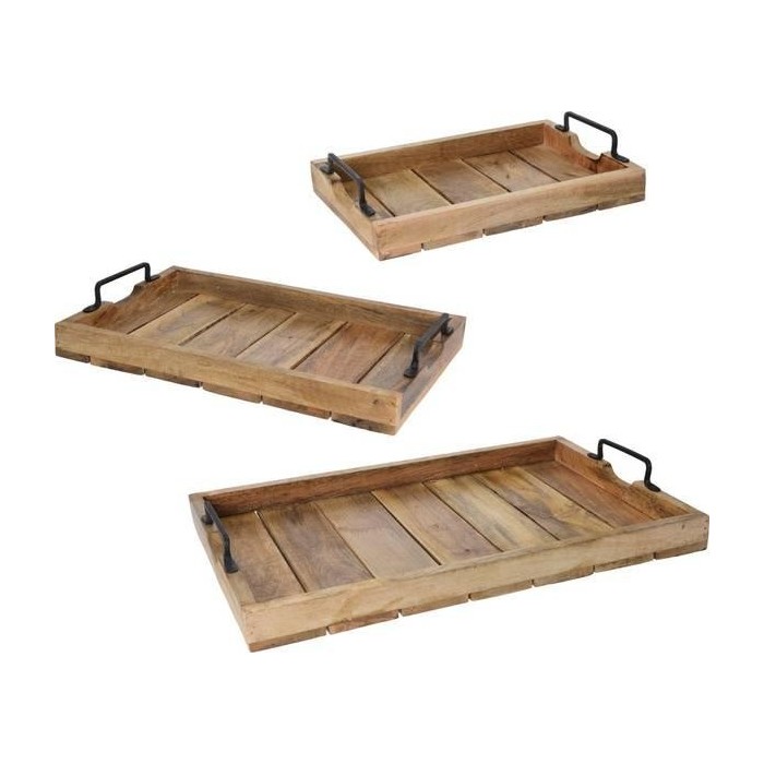 SET 3 VASSOI LEGNO MANICO META